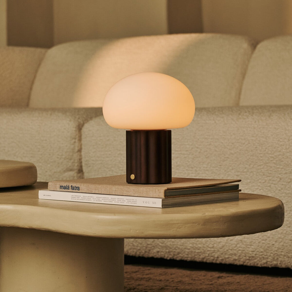 Jord Dark Brown Rechargeable Table Lamp | Wireless, Unique & Up to 100 Hours of Light