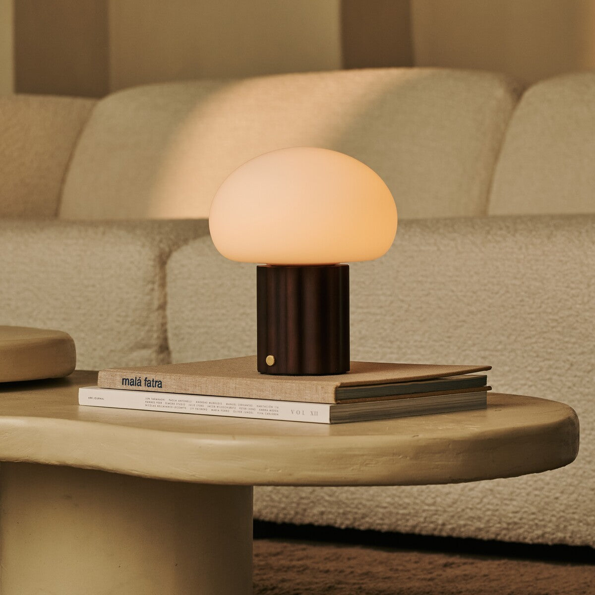 Jord Dark Brown Rechargeable Table Lamp | Wireless, Unique & Up to 100 Hours of Light