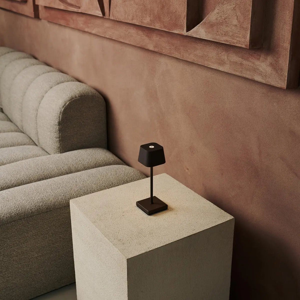 Sarphati Mini Mocha Brown Cordless Lamp | Wireless Charging via Charging Station, Dimmable & 3 Light Modes