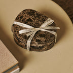 Li Coaster Set Organic Marble Emperador Dark