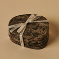 Li Coaster Set Organic Marble Emperador Dark