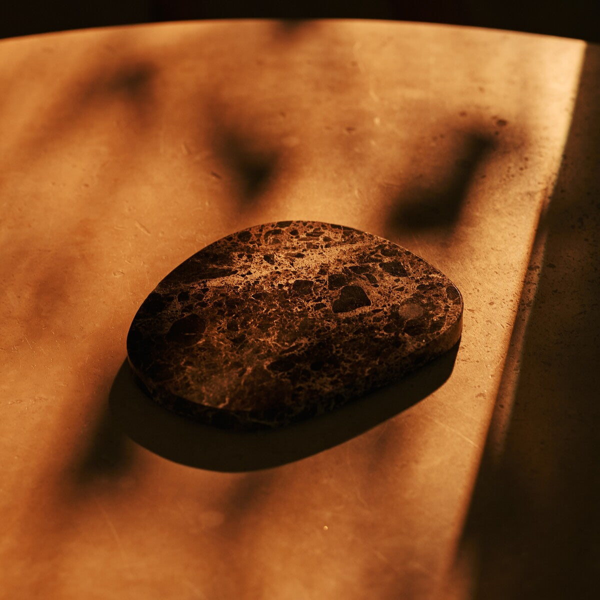 Li Coaster Set Organic Marble Emperador Dark