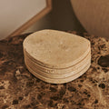 Li Coaster Set Organic Travertine Travertino Classico