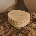 Li Coaster Set Organic Travertine Travertino Classico