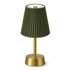 Liberty Rechargeable Cordless Table Lamp - Brass - Moss Green Shade [C]