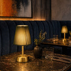 Liberty Rechargeable Cordless Table Lamp - Brass - Moss Green Shade [C]