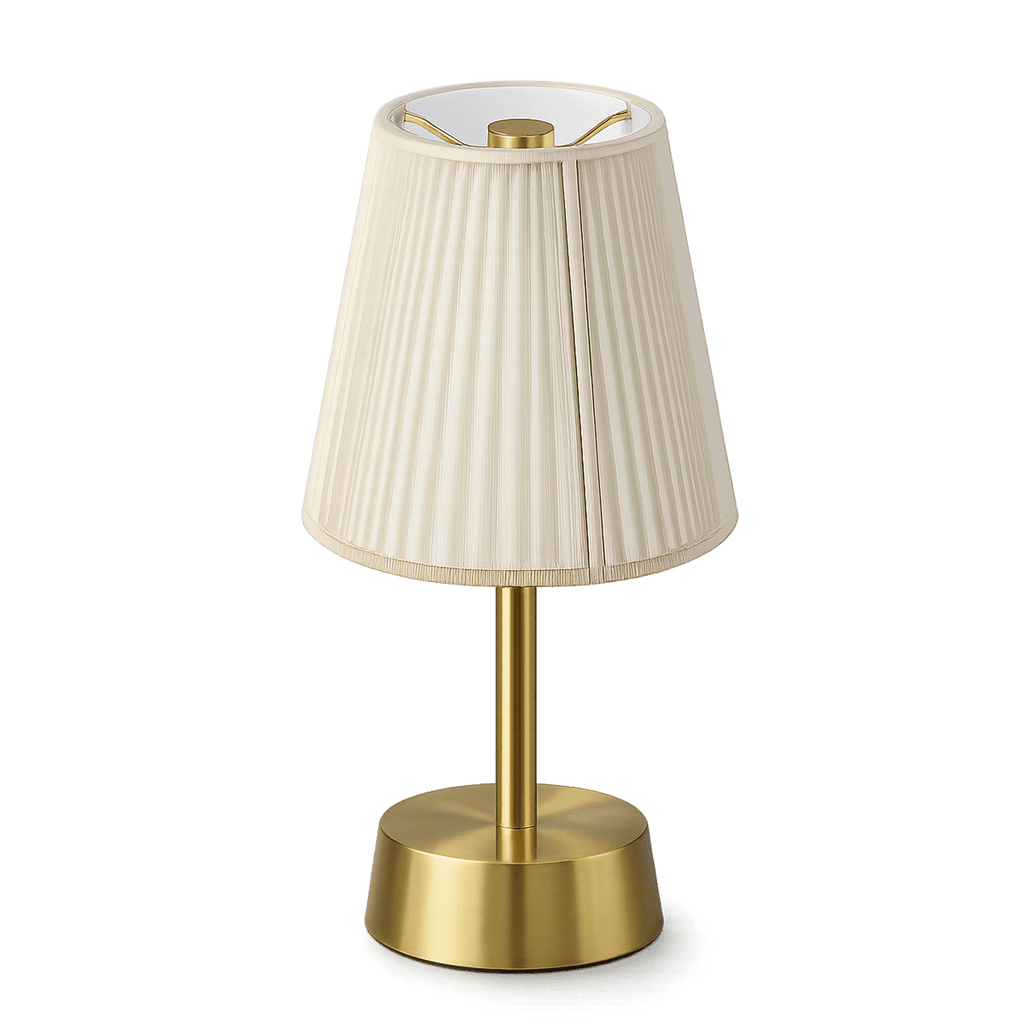 Liberty Rechargeable Cordless Table Lamp - Brass - Ivory Shade [C]