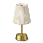 Liberty Rechargeable Cordless Table Lamp - Brass - Ivory Shade [C]