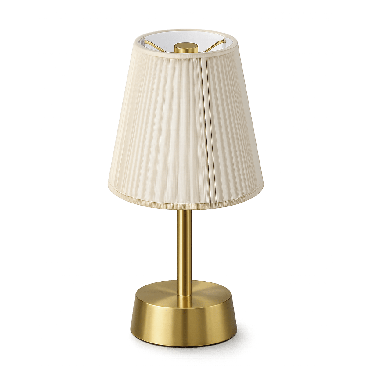 Liberty Rechargeable Cordless Table Lamp - Brass - Ivory Shade [C]