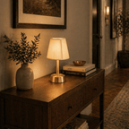 Liberty Rechargeable Cordless Table Lamp - Brass - Ivory Shade [C]