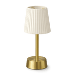 Liberty Rechargeable Cordless Table Lamp - Brass - Ivory Pleated Shade [D]
