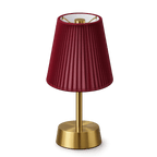 Liberty Rechargeable Cordless Table Lamp - Brass - Red Shade [C]