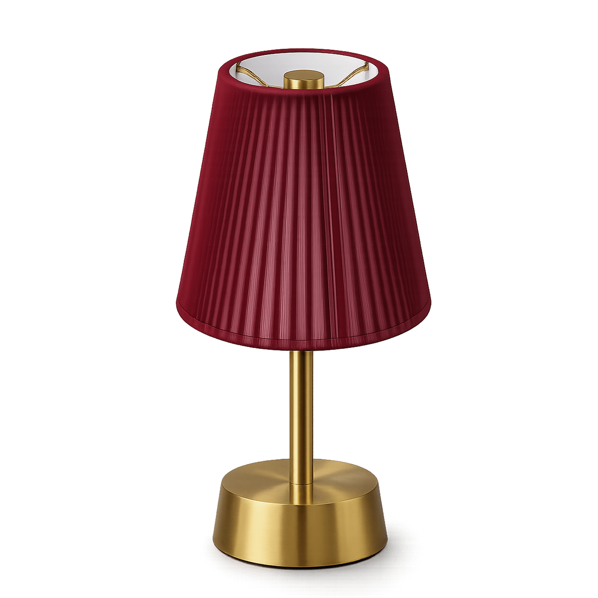 Liberty Rechargeable Cordless Table Lamp - Brass - Red Shade [C]
