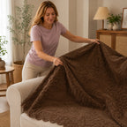 Plush Non-Slip Sofa Cover with Embossed Botanical Texture