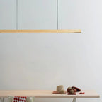 Wooden LED Pendant Light, Linear Bar Shade