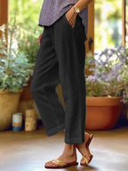 Women's Cargo Pants Tapered Leg with Pockets and Stretch Waist