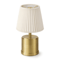 Luxe Rechargeable Cordless Table Lamp - Brass - Ivory Cotton Shade [C]