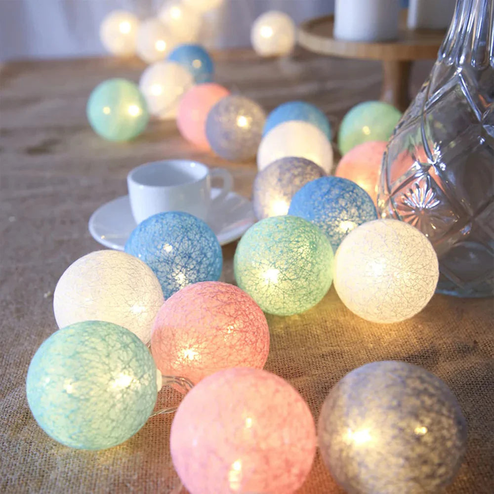 Cotton Light Ball Garland – Create Atmosphere and Warmth in Any Space
