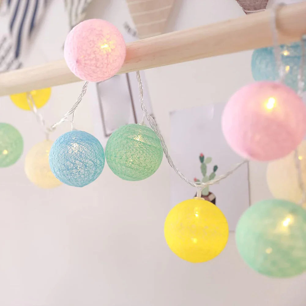 Cotton Light Ball Garland – Create Atmosphere and Warmth in Any Space