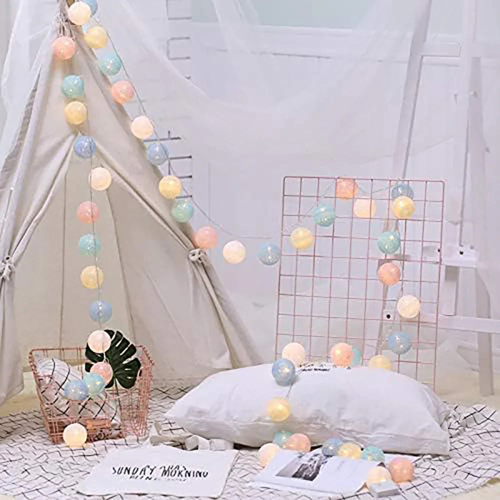 Cotton Light Ball Garland – Create Atmosphere and Warmth in Any Space