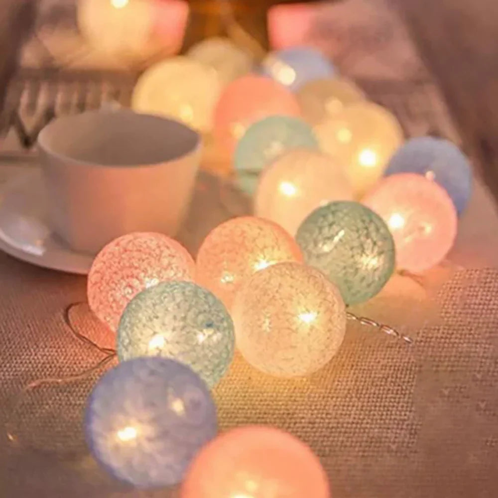 Cotton Light Ball Garland – Create Atmosphere and Warmth in Any Space