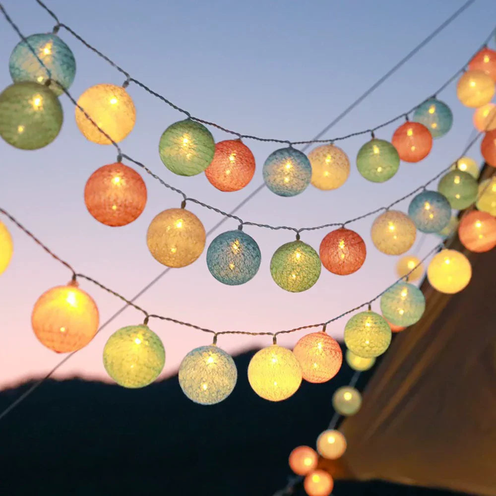 Cotton Light Ball Garland – Create Atmosphere and Warmth in Any Space