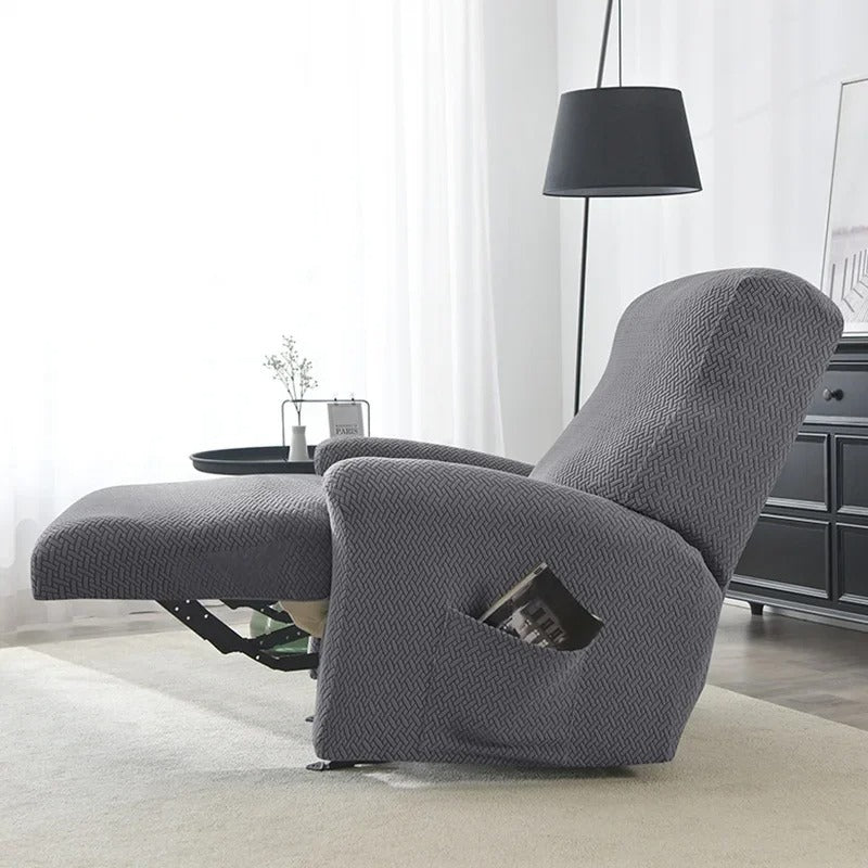 Recliner Chair Cover with Side Pocket - Fitted Microfiber Protector