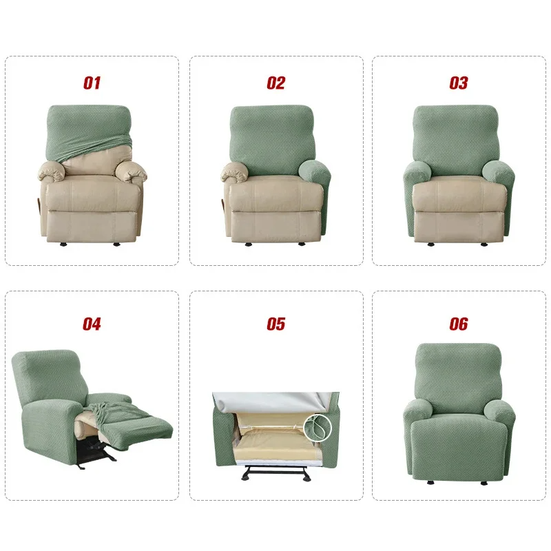 Recliner Chair Cover with Side Pocket - Fitted Microfiber Protector