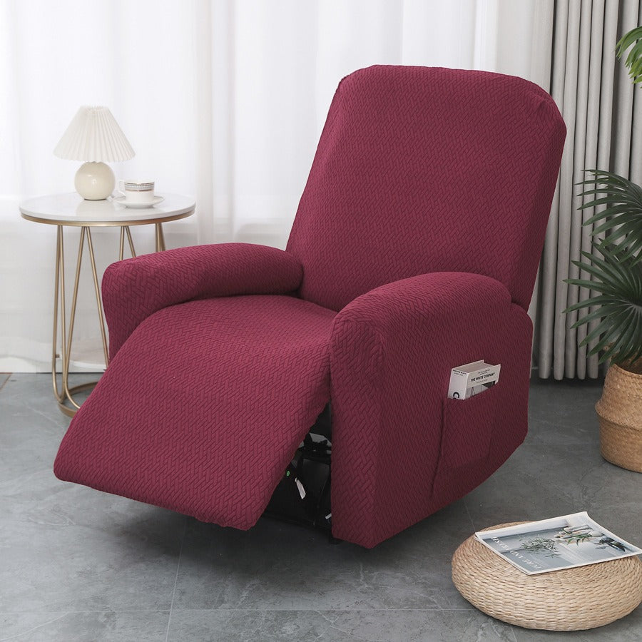 Recliner Chair Cover with Side Pocket - Fitted Microfiber Protector