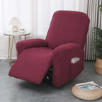 Recliner Chair Cover with Side Pocket - Fitted Microfiber Protector