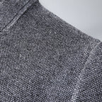 Men's Knit Cardigan with Stand Collar and Button Closure