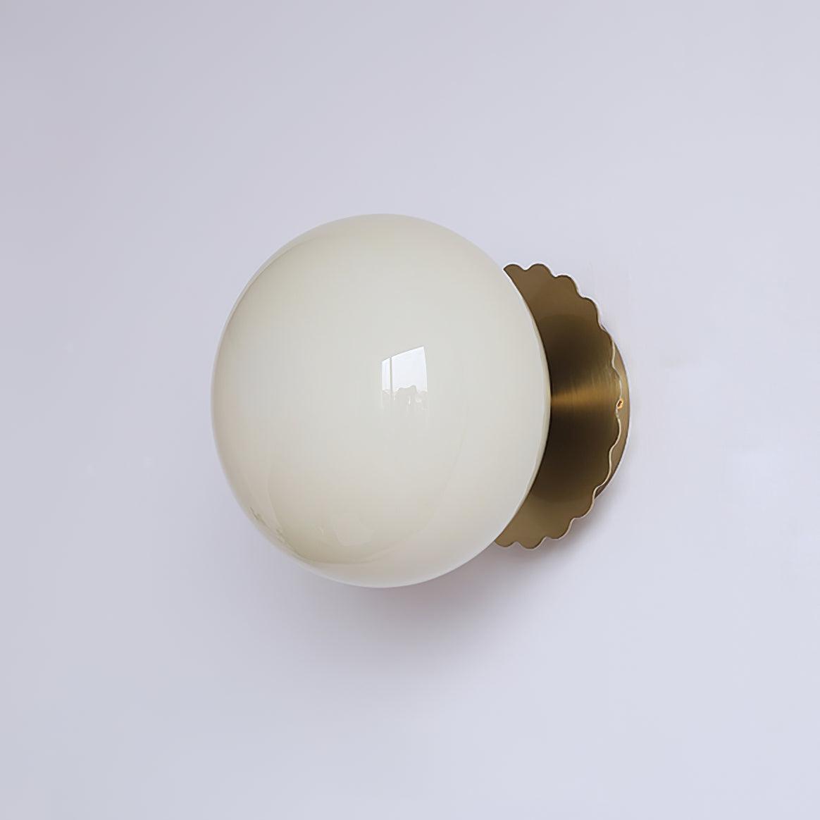 Wall Sconce Light with Glass Shade - Metal Wall Lamp for Living Room