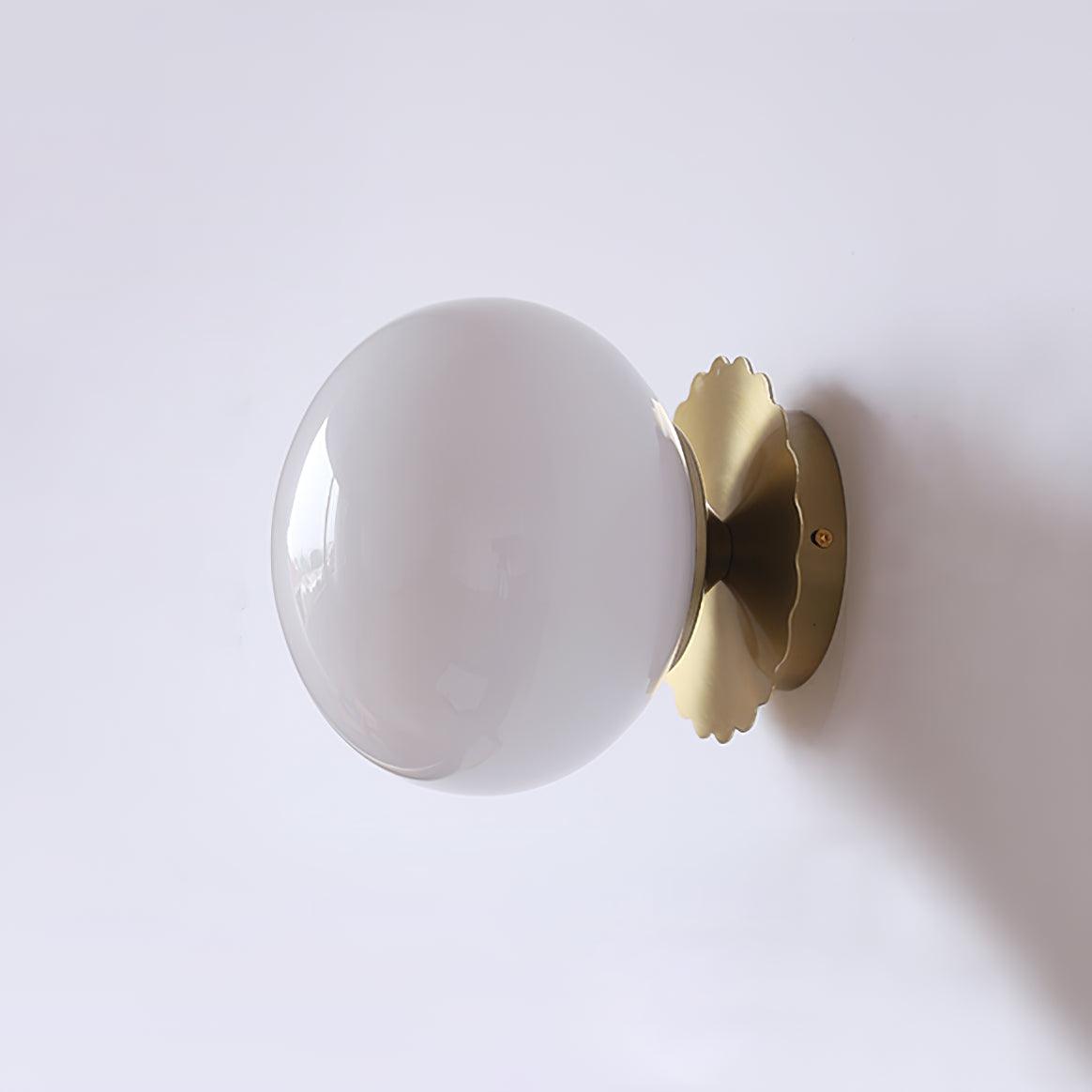 Wall Sconce Light with Glass Shade - Metal Wall Lamp for Living Room