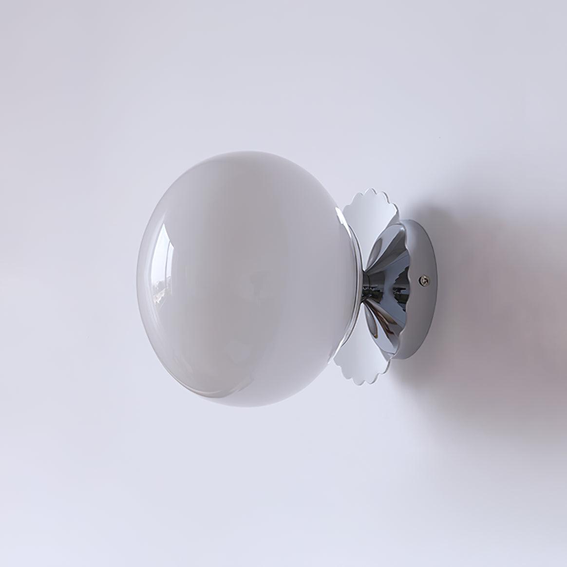 Wall Sconce Light with Glass Shade - Metal Wall Lamp for Living Room