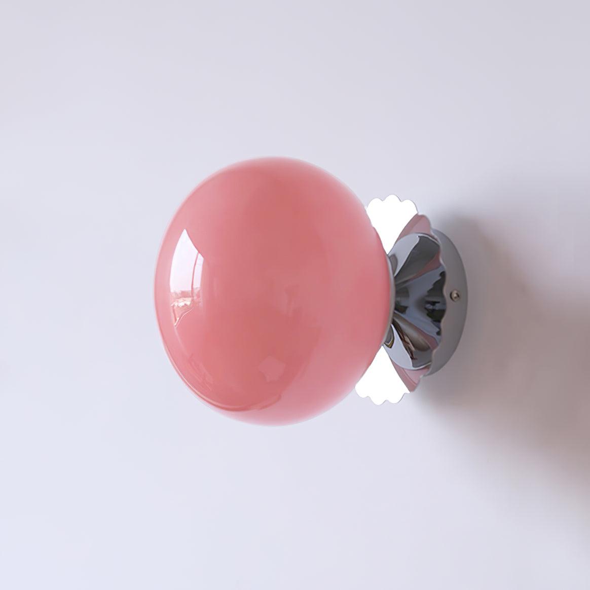 Wall Sconce Light with Glass Shade - Metal Wall Lamp for Living Room