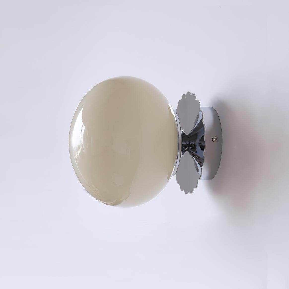 Wall Sconce Light with Glass Shade - Metal Wall Lamp for Living Room