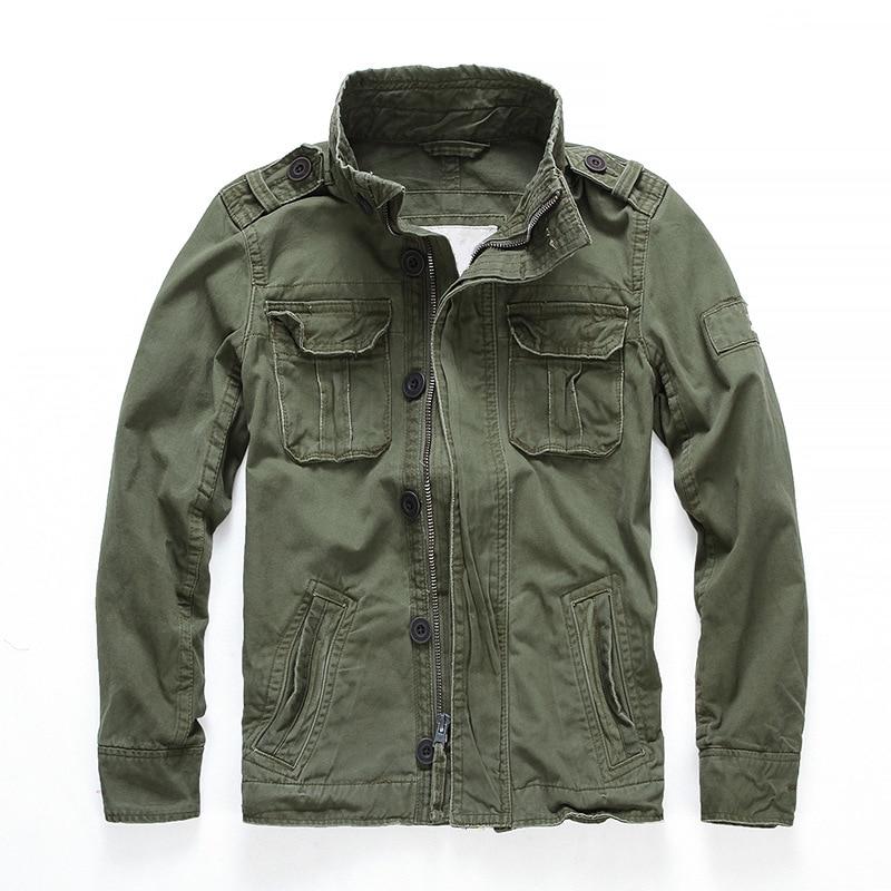 Men's Short Camouflage Military Jacket – Stand Collar