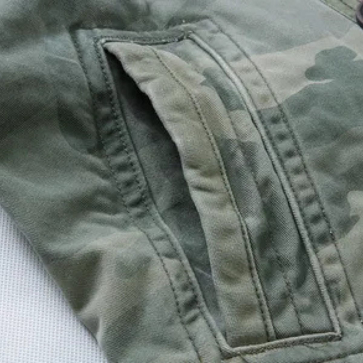 Men's Short Camouflage Military Jacket – Stand Collar