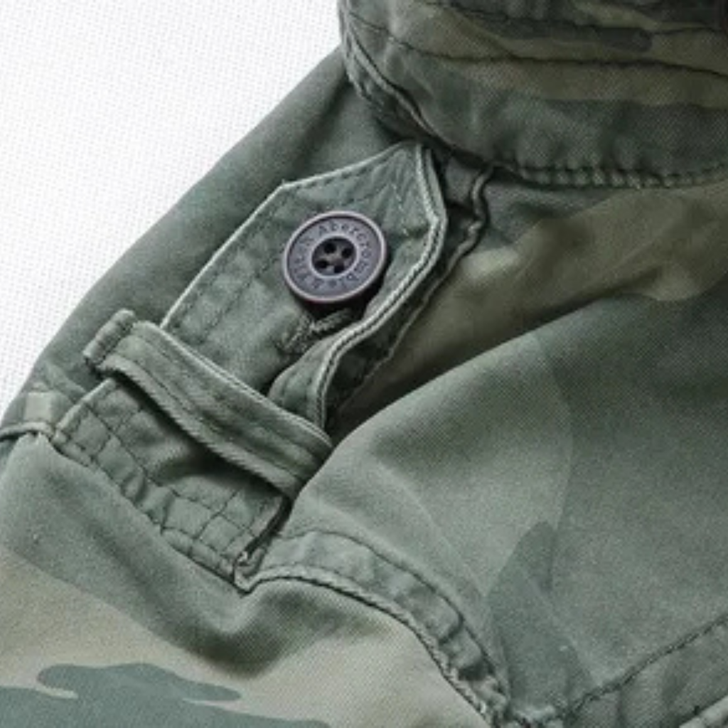 Men's Short Camouflage Military Jacket – Stand Collar