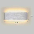 LYST - Minimalist Aluminium LED Wall Light with Up and Down Lighting for Bedroom, silver brushed aluminium wall lamp