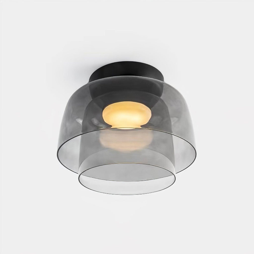 Minimalist Ceiling Light Integrated LED Smoked Glass  26
