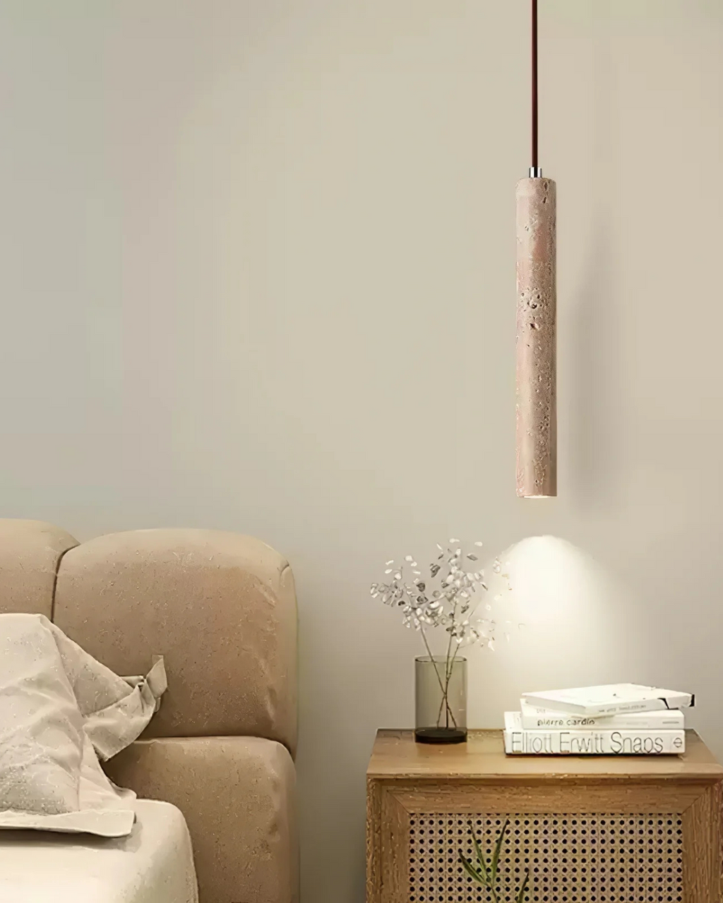 Travertine LED Ceiling Light - Minimalist Stone Fixture