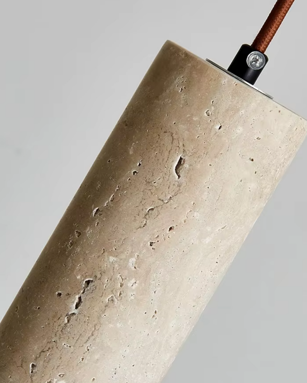 Travertine LED Ceiling Light - Minimalist Stone Fixture