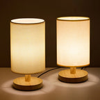 Organic Wood & Linen Lamp with Remote Control