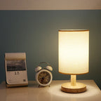 Organic Wood & Linen Lamp with Remote Control