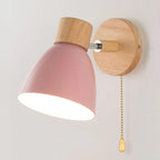 Adjustable Wall Sconce with Wood Detailing and Rotating Head