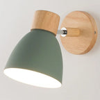 Adjustable Wall Sconce with Wood Detailing and Rotating Head