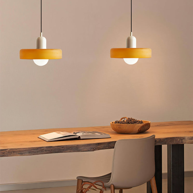 Colorful Bauhaus Pendant Light with Timeless Glass Design