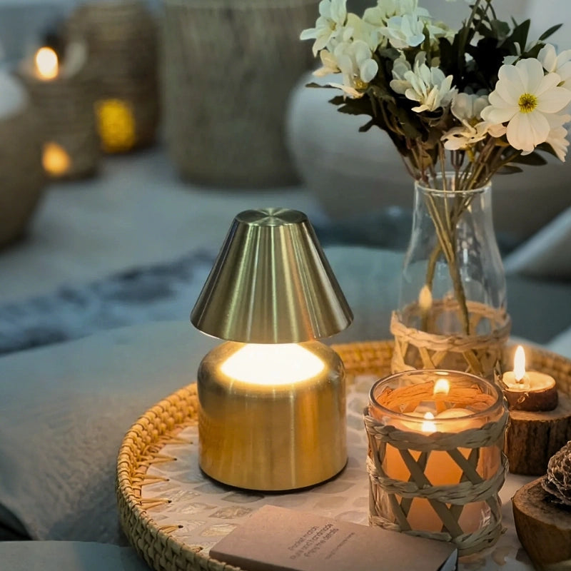 Modern Wrought Iron Table Lamp – Dimmable and Rechargeable with Customizable Illumination 13