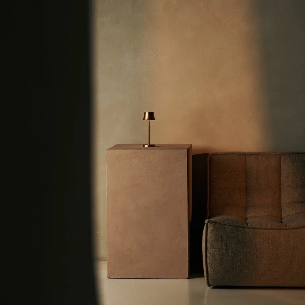 The Pipe Mini Copper Rechargeable Table Lamp | Cordless Rechargeable, Dimmable & 3 Light Modes